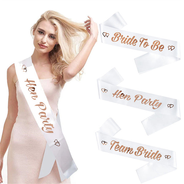 3 Colours Gold Team Bride Hens Party Sash Sashes Night Bachelorette Bridal AUS