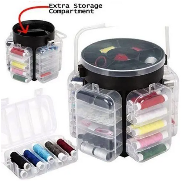 203x Portable Sewing Storage Kit Set with 5 Removable Storage Bins Beginner Home