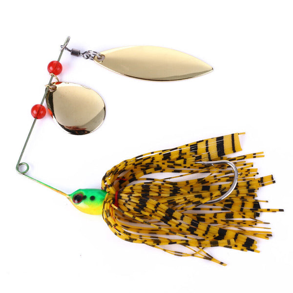 5PCS 16.3g Spinnerbaits Bait Rubber Skirt Buzzbaits Spoon Blade Fishing Lures