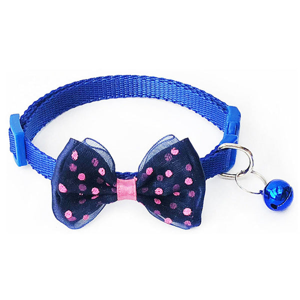 6X Bow Tie Cat Dog Kitten Collar with Breakaway Safety Release Buckle 19-32cm AU