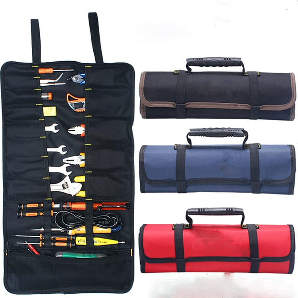 22 Pocket Tool Roll Fold Spanner Canvas Case Wrench Storage Bag Multifunctional