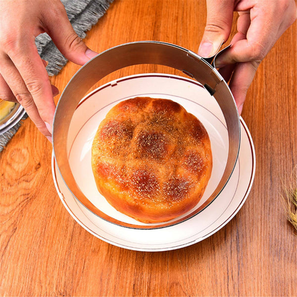 2PCS Adjustable Mousse Round Cake Mold Stainless Steel Baking Mould Baking Tool