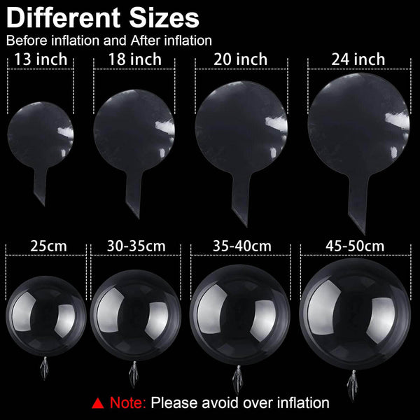 5x 25-90cm Clear Round Giant Jumbo Bobo Bubble Balloon Party Wedding Birthday AU