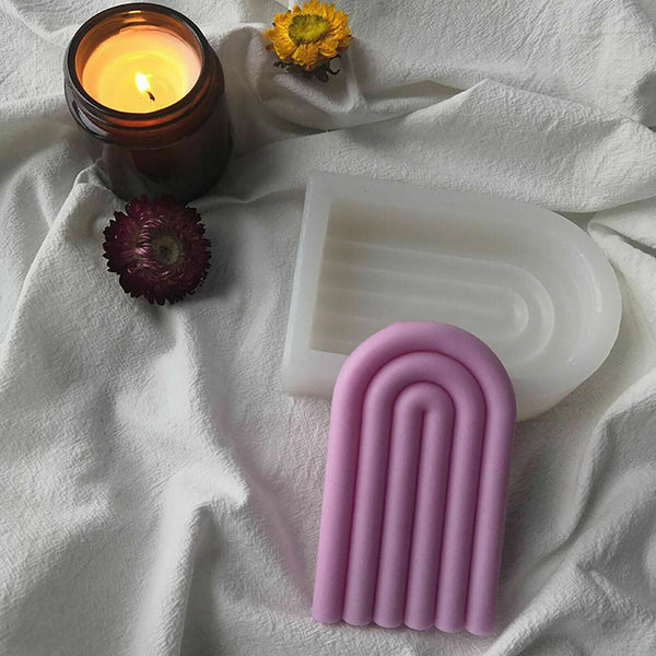 3D Rainbow U Bridge Candle Silicone Mold DIY Striped Making Craft Mould Decor AU