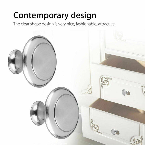 20X Door Cabinet Handles Knobs Stainless Steel Cupboard Drawer Kitchen DIY 30MM