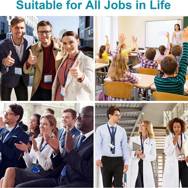 20x Clear Plastic ID CARD HOLDER POUCH Lanyard Work BADGE With Ziplock Quantity