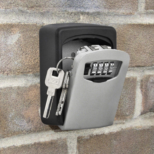Safe Lock Key 4 Digit Combination Storage Box Padlock Security Wall Mounted Home