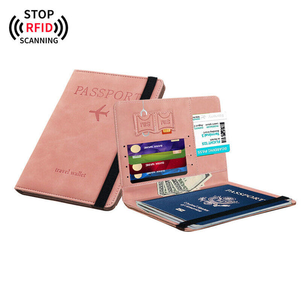 Travel Passport ID Wallet Holder Cover RFID Blocking Card Case Cover Leather