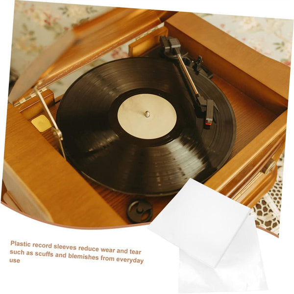 100Sets LP Outer Plastic Record Cover Sleeve For Vinyl 7'' Album+LP Inner Sleeve