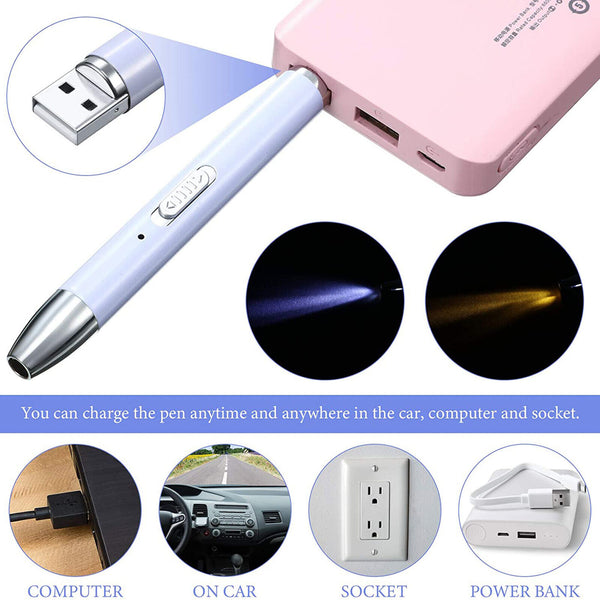 2X USB 5D Diamond Painting Pen Diamond Painting Tool LED Point Drill Accessories