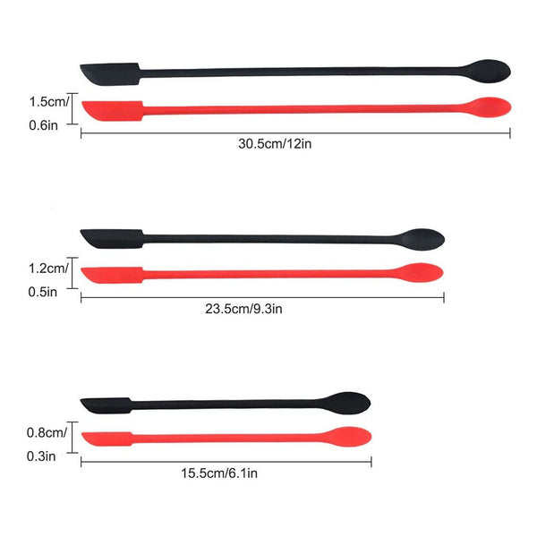 3/6X Silicone Mini Spatula Jar Scraper Scoop Tip Double Headed Cosmetic Spoon AU