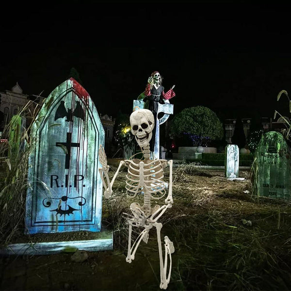 Halloween Human Skeleton Head Body Model Life Size Model House Prop Medical AU - Lets Party