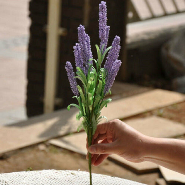 10X 12Heads Lavender Artificial Flower Bouquet Home Wedding Garden Floral Decor