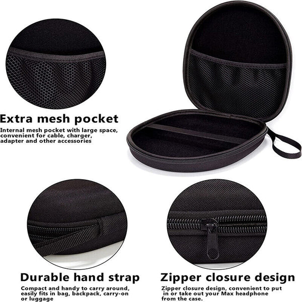 Earphone Case Headset Hard Carrying Box Headphone Storage Bag Black Universal