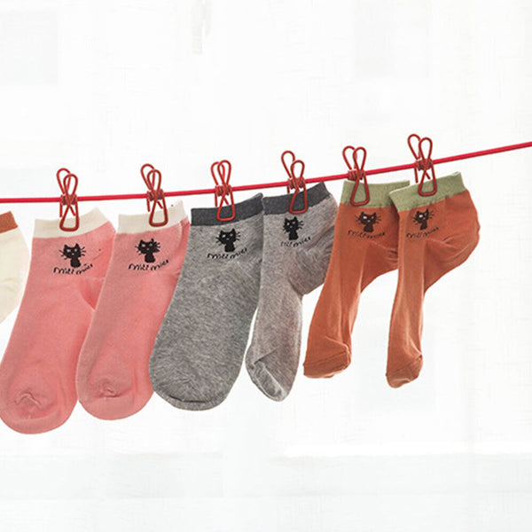 2pcs 12 Clip Camping Rope Peg Washing Clothes Line Travel clothesline Portable