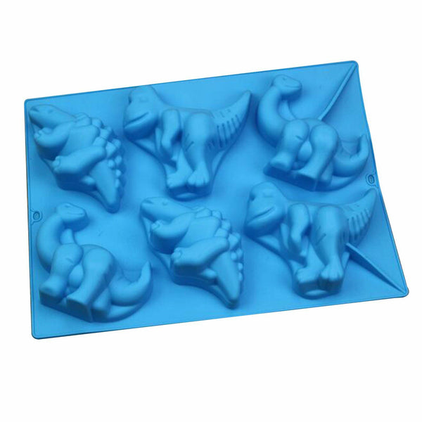 1-2X 3D 6 Dinosaur Silicone Mold Chocolate Baking Mould DIY Candy Jelly Ice Cube