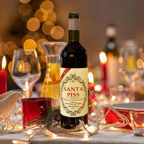 Christmas Funny Bottle Labels Novelty Funny Joke Happily Wine Bottle Label