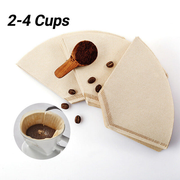 UP 300X Unbleached Coffee Filter Paper Drip Pour Over Perfect Cup Natural Wooden - Lets Party