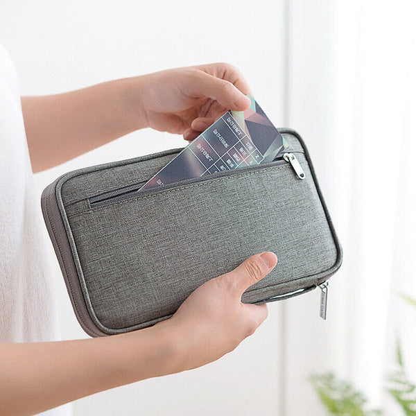Waterproof Passport Holder Travel Document Wallet RFID Bag Family Case Organizer