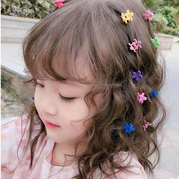 150Pcs Girls Mini Hair Clips Plastic Hair Claws Mix Colour Flower Hairpin Clamps