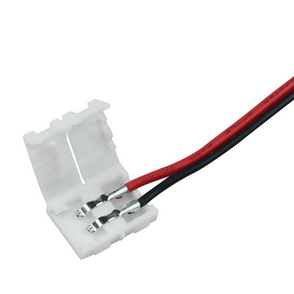 10pc LED STRIP LIGHT CONNECTOR SMD 5050 SINGLE 2 WIRE 10MM PCB BOARD ADAPTOR - Lets Party