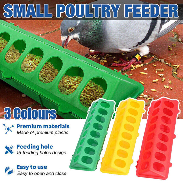 30cm Feeder Storage Trough Quail Drinker Plastic Wild Stable Chick Birds Pigeons