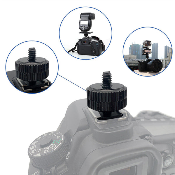SmallRig DSLR Camera Cold Shoe Adapter - 2PCS Shoe Mount Adapter with 1/4 Screws