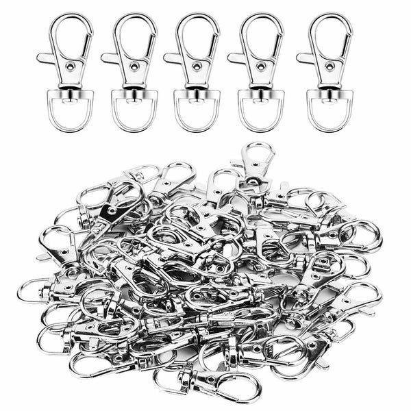70X Swivel Lobster Clasp Clips Hook Alloy KeyRing Split Keychain Durable Diy AU