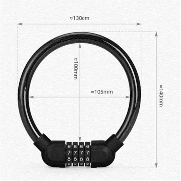 2PCS Bike Bicycle Code Combination Locker 4-Digital Password Pin Security Cable