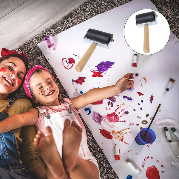 10cm Heavy Duty Hard Rubber Roller Printing Inks Lino Brayer Art Craft Roller AU