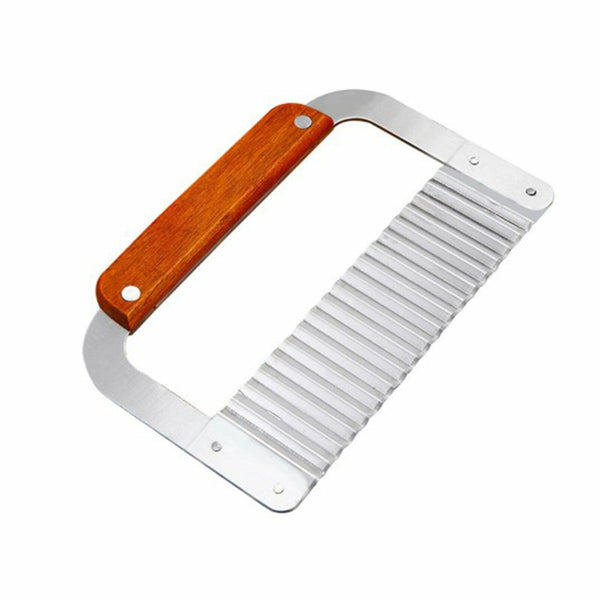 Potato Chip French Fry Slicer Tool Crinkle Wavy Cutter Stainless Steel Vegetable