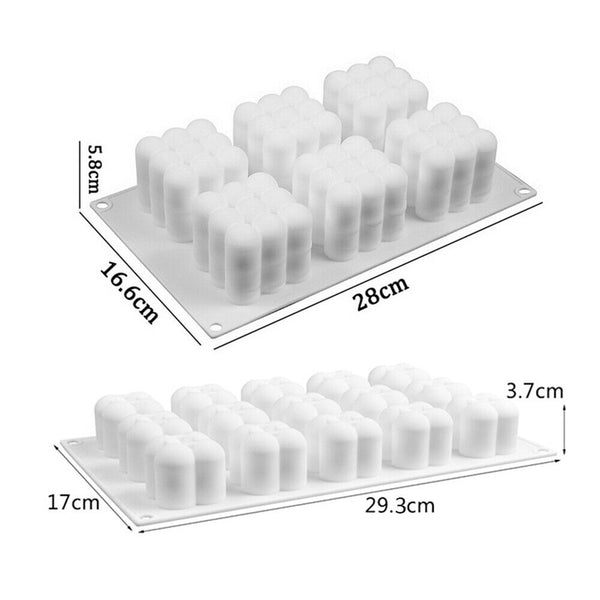 6/15 Cavities 3D Cube Candle Mould Silicone Wax Bubble Cake Dessert Plaster Mold