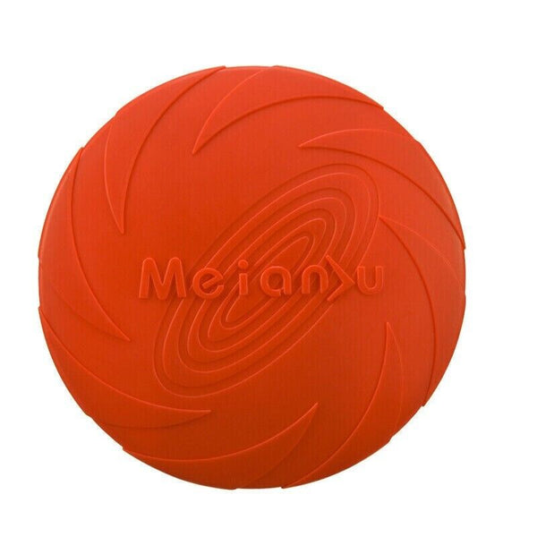 Dog Frisbee Rubber Pet Puppy Safe Exercise Fetch Outdoor Training Toy AU STOCK