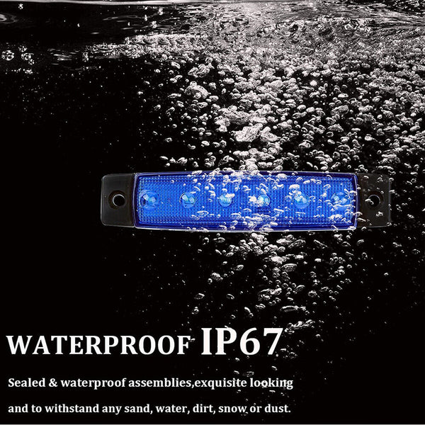 4X Marine Boat 6 LED Lamp Blue Cabin Deck Courtesy Light Stern Transom Lights AU