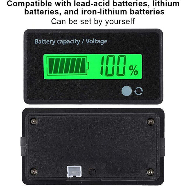 LCD 12V-48V Battery Capacity Indicator Voltage Voltmeter Monitor Meter Caravan