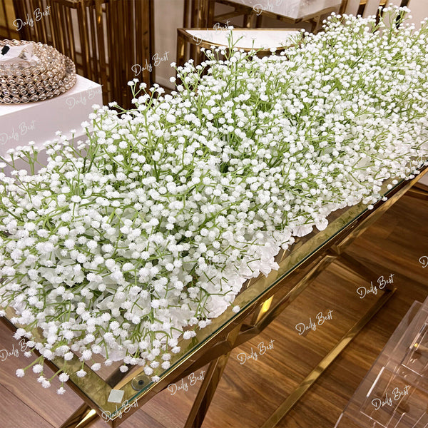 1.2M Artificial Baby Breath Rose Flower Runner Arrangement Centerpieces Wedding