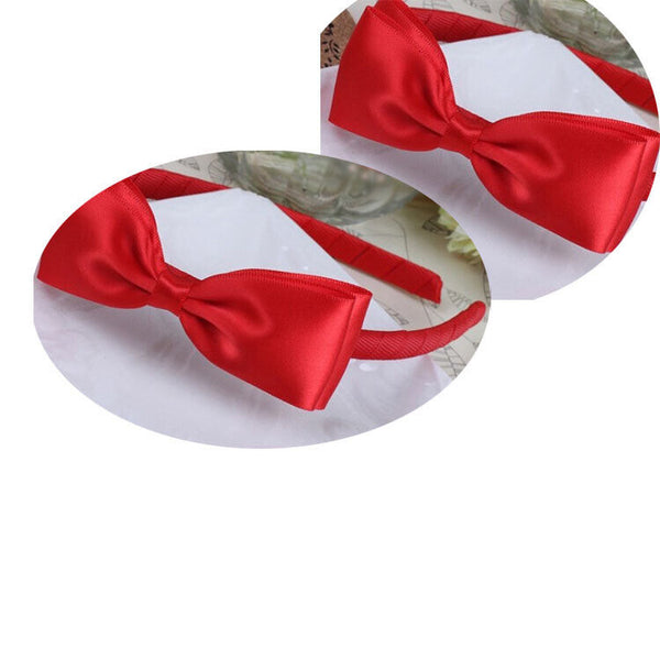 2PCS Girls Bow Hairband Ribbon Headbands Headwear Hair Hoop Kids Hair Book Day