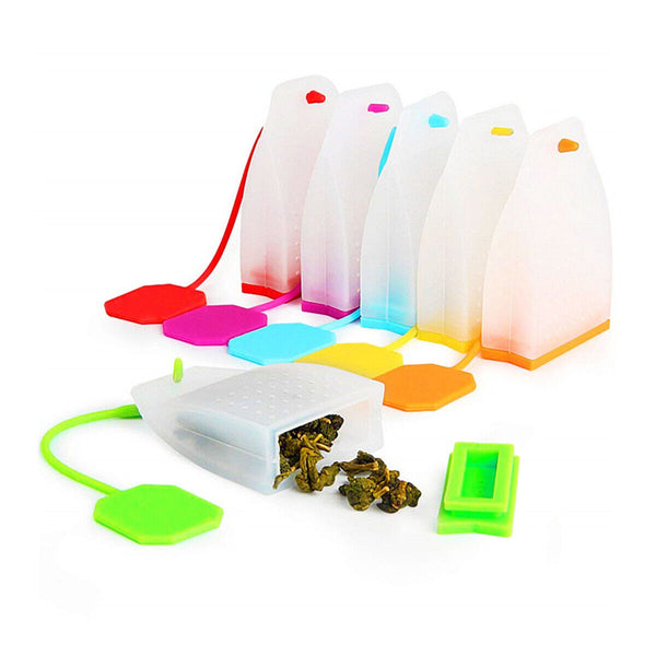 Silicone Reusable Tea Infuser Filter Strainer Loose Leaf Bag Shaped Herbal Teas