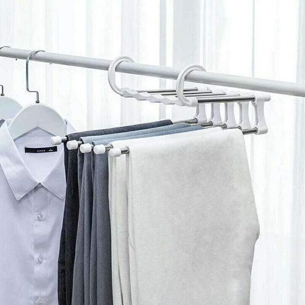 5 in1 Multi-functional Pants rack Stainless-Steel Wardrobe Magic Clothes Hanger