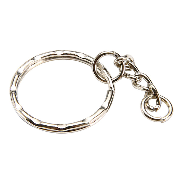 50 Pcs Bulk Split Metal Key Rings Keyring Blanks With Link Chains For DIY Craft