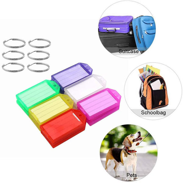 10 Sets Keychains Luggage Tag- Spring Spiral Stretch Coil Wristband Key Ring ID