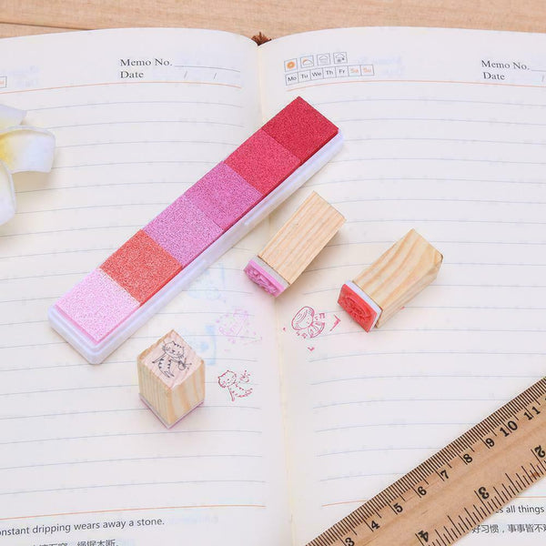 Gradient Color Ink Pad Inkpad Rubber Stamp Oil Based DIY Finger Print 10 Colours