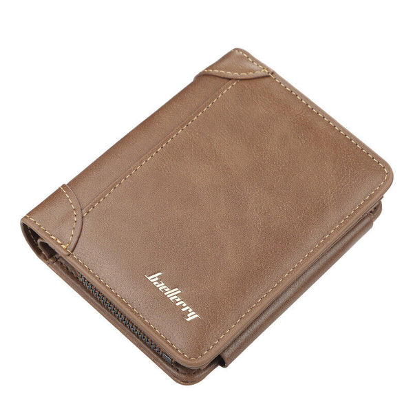 Mens Leather Wallet RFID Blocking Purse Credit Card Holder Coin Zipper Anti Scan