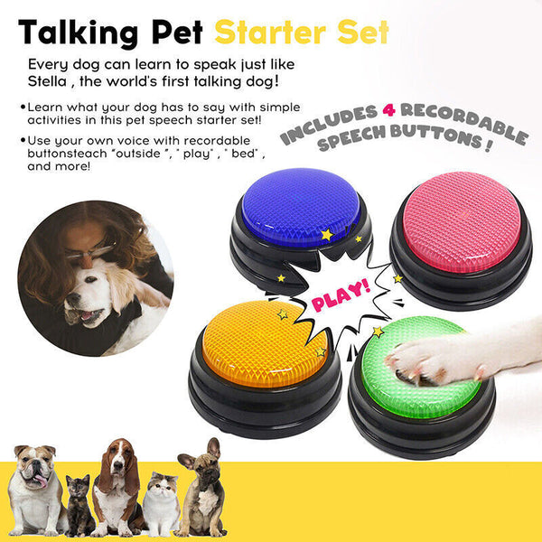 Pet Starter Recordable Talking Speaking Buttons Dog Training Communication Toys