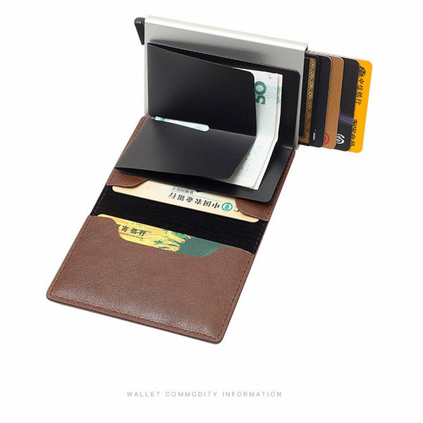 New Leather Credit Card Holder Men's Money cash Wallet Clip RFID Blocking Purse