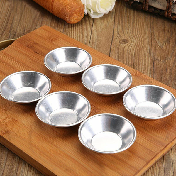 10Pcs Egg Tart Mold Aluminum Hot Baking Tools Cupcake Cake Cookie Pudding Mould
