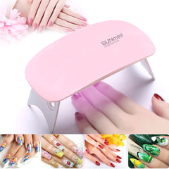 Mini LED Lamp Manicure Light Polish UV Gel Art Curing Machine 6W Nail Dryer DIY