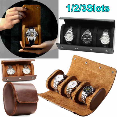 Travel Watch Storage Box Portable Vintage Leather Watch Roll Display Case Pouch
