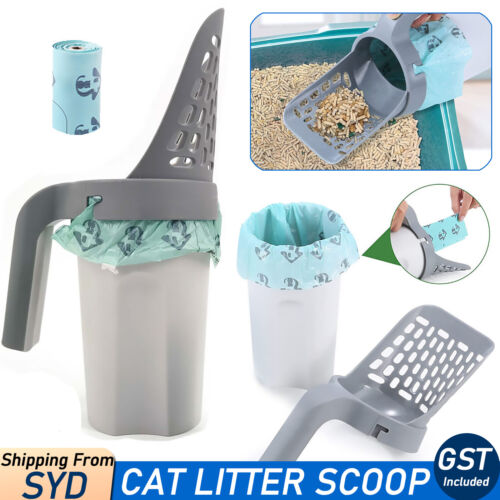 1X Cat Litter Scoop Integrated Detachable Shovel Holder Poop Pet Sifter Cleaning