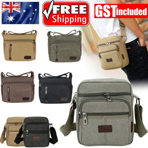 Retro Men's Canvas Shoulder Messenger Bag Crossbody Satchel Travel Man's Bags AU